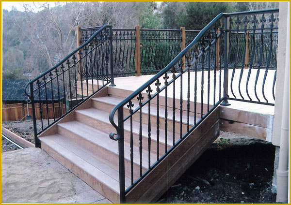 Ornamental Wrought Iron Stair Railings  - Long Beach, CA